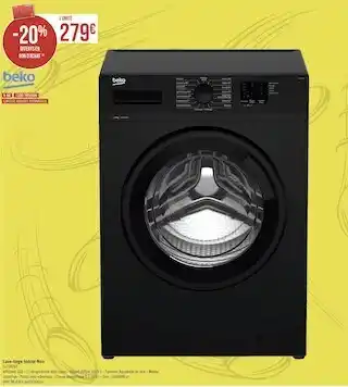 Beko lave-linge hublot noir