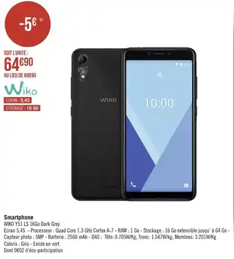 Géant Casino Wiko smartphone offre