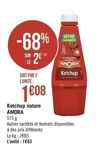 Géant Casino Ketchup nature Amora offre