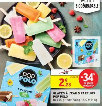 Intermarché Glaces à l'Eau 5 Parfums Pop Polo offre
