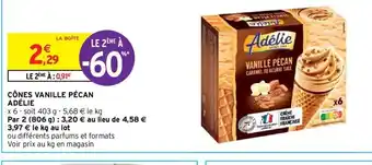Intermarché Cônes Vanille Pécan Adélie offre