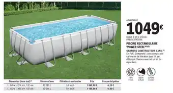 Piscine Rectangulaire Power Steel