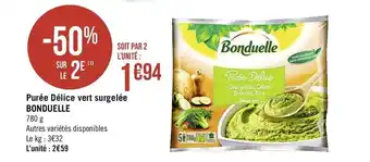 Géant Casino Purée Délice vert surgelée Bonduelle offre