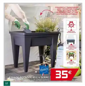 Espace Potager 85 L + Serre