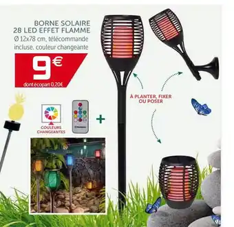 Gifi Borne Solaire 28 Led Effet Flamme offre