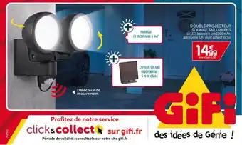 Gifi Double Projecteur Solaire 330 Lumens offre