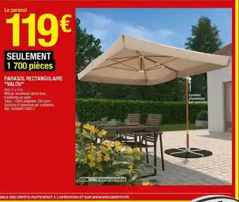 Brico Dépôt Parasol Rectangulaire offre