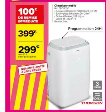 Carrefour Climatiseur Mobile Thomson offre