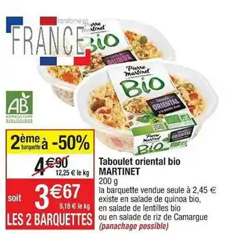 Cora x Carrefour Taboulet Oriental Bio Martinet offre