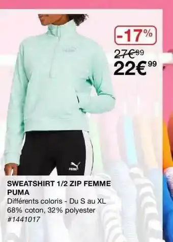 Costco Sweatshirt 1-2 Zip Femme Puma offre