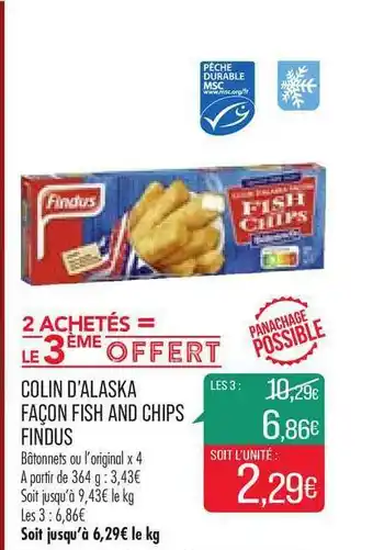 Match Colin D'alaska Façon Fish And Chips Findus 2 Achetés = Le 3ème Offert offre