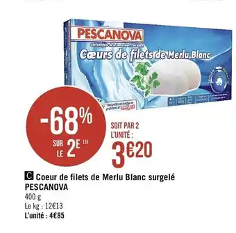 Géant Casino Cœur de filets de Merlu Blanc surgelé Pescanova offre