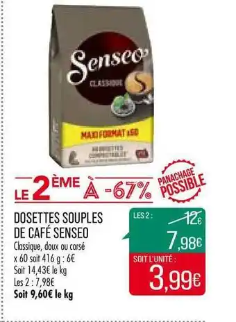 Match Dosettes Souples De Café Senseo Le 2ème à -67% offre