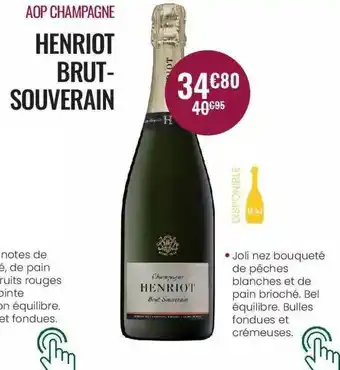 Nicolas Aop Champagne Henriot Brut Souverain offre