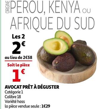 Auchan Avocat prêt à déguster offre
