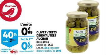 Auchan Auchan olives vertes dénoyautées offre