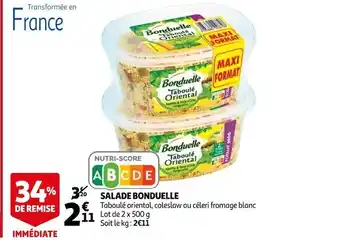 Auchan Bonduelle salade offre