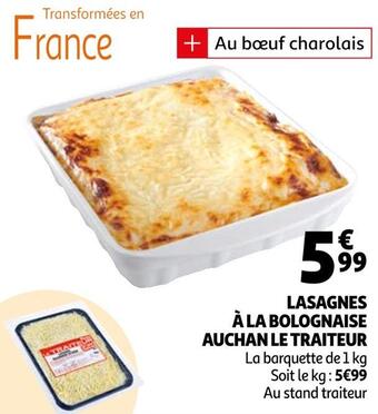 Auchan Auchan le traiteur lasagnes à la bolognaise offre
