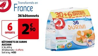 Auchan Auchan bâtonnets de surimi offre