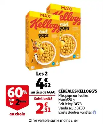 Auchan Kellogg's céréales miel pops offre
