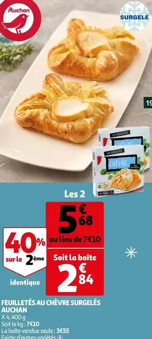 Auchan Auchan feuilletés au chèvre surgelés offre