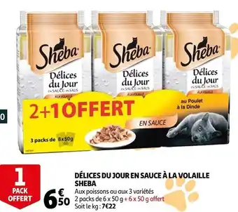 Auchan Sheba délices du jour en sauce à la volaille offre