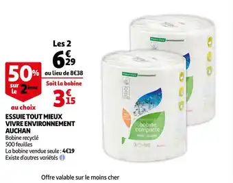 Auchan Auchan essuie tout mieux vivre environnement offre