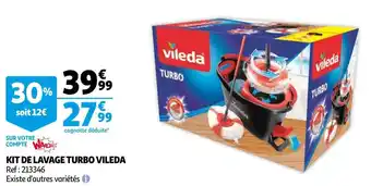 Auchan Vileda kit de lavage turbo offre