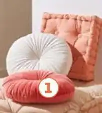 Auchan Actuel coussin rond velours offre