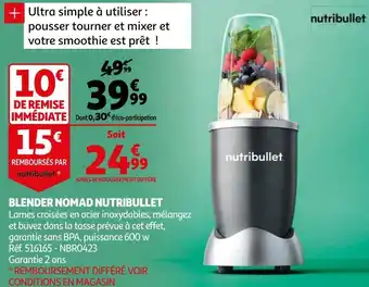 Auchan Nutribullet blender nomad offre