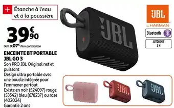 Auchan Jbl enceinte bt portable go 3 offre