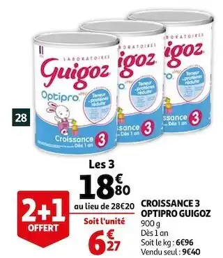 Auchan Guigoz croissance 3 optipro offre