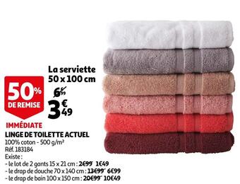 Auchan Actuel linge de toilette offre