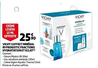 Auchan Vichy coffret minéral 89 probiotic fractions hydratation et eclat offre