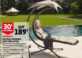 Auchan Fauteuil suspendu avec pare-soleil offre
