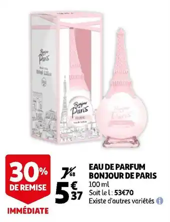 Auchan Bonjour de paris eau de parfum offre