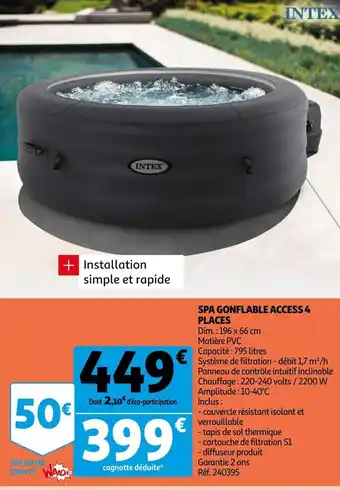 Auchan Spa gonflable access 4 places offre