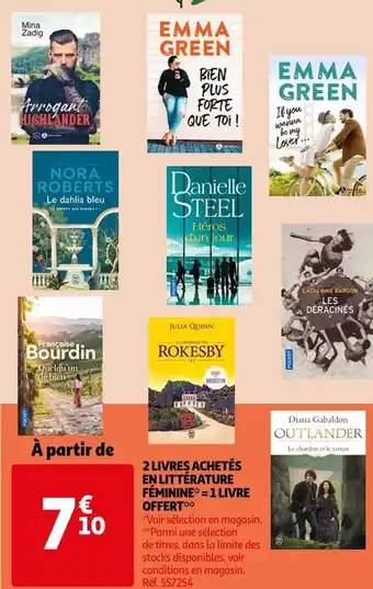 2 livres achetés en littérature féminine* = 1 livre offert