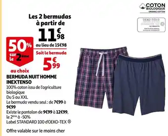 Auchan In extenso bermuda nuit homme offre