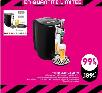 Supeco Tireuse a bière + 2 verres offre