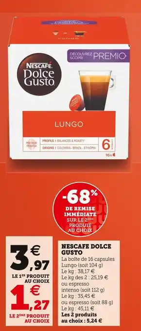 U Express Dolce gusto nescafe offre