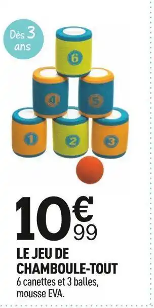 Centrakor Le jeu de chamboule-tout offre