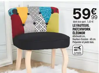 Centrakor Le fauteuil patchwork éléonor offre