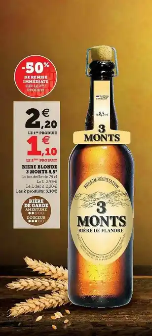 U Express Biere Blonde 3 Monts 8,5 offre