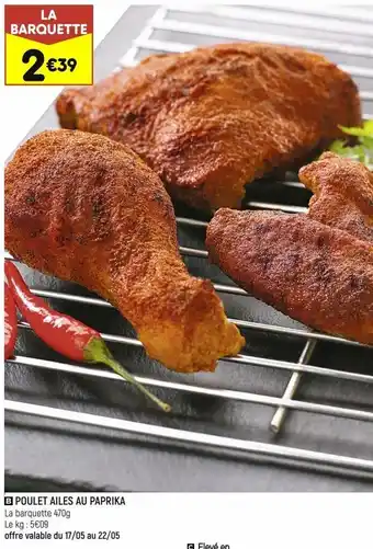 Leader Price Poulet ailes au paprika offre