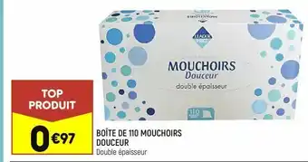 Leader Price Boite de 110 mouchoirs douceur offre