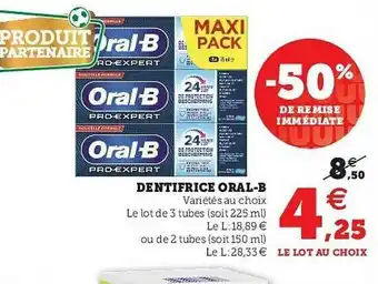 U Express Dentifrice Oral-b offre