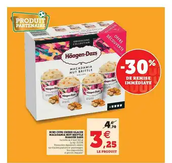 U Express Mini Cups Creme Glacee Macadamia Nut Brittle Haagen Dazs offre