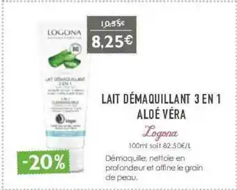 Naturalia Lait Démaquillant 3 En 1 Logona offre
