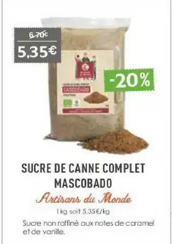 Naturalia Sucre De Canne Complet Mascobado offre